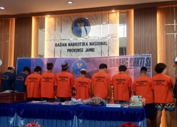 BNNP Jambi Musnahkan Narkotika, 11 Tersangka Dihadirkan / Foto: mhd/ampar