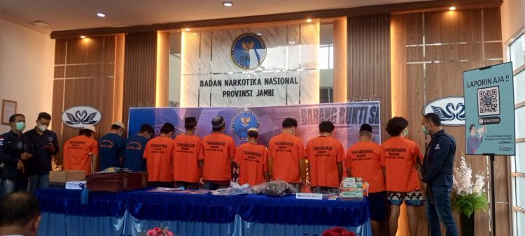 BNNP Jambi Musnahkan Narkotika, 11 Tersangka Dihadirkan / Foto: mhd/ampar