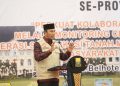 Edi Purwanto dihadapan pimpinan KPK, Jajaran KPK, Kepala Daerah dan Ketua DPRD se Provinsi Jambi, Kamis (14/8) di Ballroom Hotel Swiss Bel/ (Foto: Hadian)