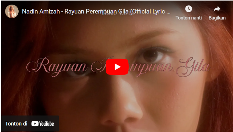 lirik lagu Rayuan Perempuan Gila - Nadin Amizah/ (Foto: Capture Youtube)