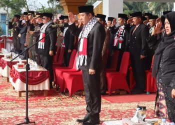 Pj Bupati Merangin Pimpin Upacara Peringati Hari Pahlawan ke-78/ (Foto:Teguh)