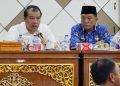 Pj Bupati Merangin H Mukti memimpin jalannya rapat persiapan HUT Kabupaten Merangin ke-74 di Auditorium rumah dinas bupati pada Rabu (29/11)/ Foto: Teguh/Humas Kominfo