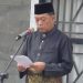 Sekda Fajarman saat membacakan sambutan Menteri Agama RI Yaqul Cholil Qoumas, pada Apel peringatan Hari Amal Bakti (HAB) ke-78 Kementerian Agama, Rabu (03/1)/ (Foto: Teguh)