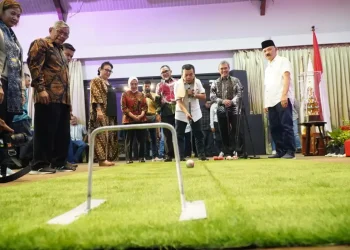 Gubernur saat Pembukaan Welcome Party Jambi Open Tournament International Gateball Gubernur Cup III Tahun 2024 dalam/ (Foto: Alan/Ampar)