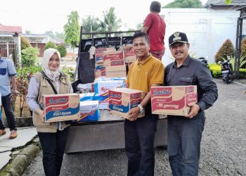 Posko donasi bantuan korban bencana banjir bandang merangin/ (Foto: Ampar)