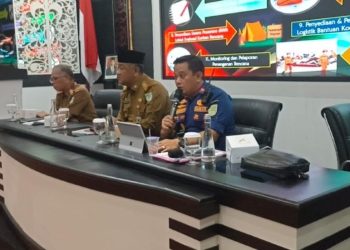 Rapat tanggap penanggulangan bencana banjir sungai Batanghari di Aula Bappeda Kota Jambi. Foto: Meli/Ampar