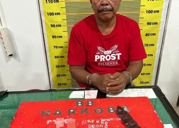 Tim Macan Satuan Reserse Narkoba (Satresnarkoba) Polres Merangin berhasil menangkap seorang bandar sabu, BS (54) Rabu 31 Januari 2024 sekitar pukul 17.00 WIB/ (foto: Mhd/ampar)