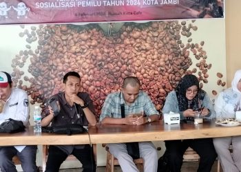 omisi Pemilihan Umum (KPU) Kota Jambi gelar rapat koordinasi bersama media cetak dan elektronik, Kamis 8 Februari 2024/ (Foto: nda/ampar)