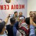 Plh Kasubbid Penmas Bidhumas Polda Jambi Kompol Muhammad Amin Nasution didampingi Paur Penmas Ipda Alamsyah Amir kepada awak media Sabtu (10/2//2024)/ (foto: Mhd/ampar)