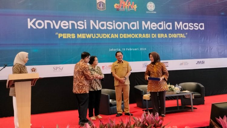 Hari Pers Nasional 2024, di Candi Bentar Hall, Ancol Jakarta, Senin (19/02/2024).
 / (Foto: nda/Ampar)