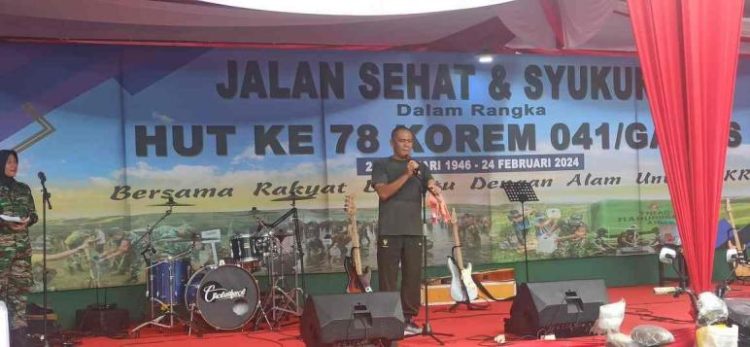 Anggota DPRD Provinsi Bengkulu, Sumardi saat di acara HUT ke-78 Korem 041/Garuda Emas. (Foto: Dky/Ampar)