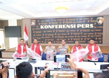 Konferensi pers yang berlangsung di Mapolda Jambi Sabtu 23/3/2024 - Foto: alamsyah