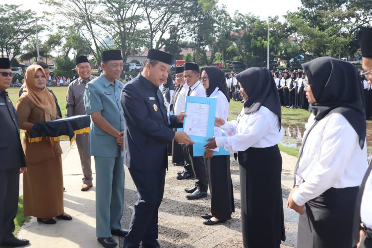 Pj Bupati Merangin Serahkan 1.312 SK PPPK 2023 Seacra Simbolis/ Foto: Teguh