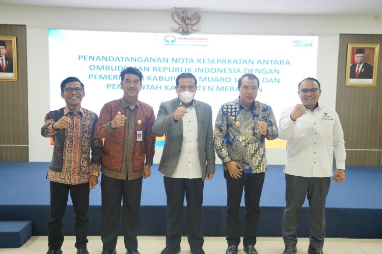 Perkuat Kolaborasi dan Pengawasan Pelayanan Publik, Ombudsman RI Jalin Kerja Sama dengan Merangin dan Muaro Jambi/ foto/Melli/ampar