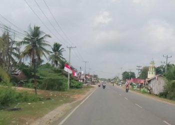 Semarak HUT ke 79 RI, 200 Bendera Merah Putih Berkibar Disepanjang Jalan Lintas Sumatera/ foto/ fdn/ ampar