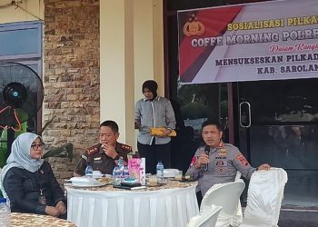 Sukseskan Pilkada Damai 2024, Polres Sarolangun Gelar Sosialisasi dan Coffe Morning