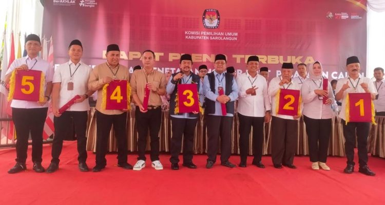 KPU Sarolangun Resmi Umumkan Nomor Urut Paslon Calon Bupati dan Wakil Bupati; Ini Nomor Urut dan Nama Paslonnya