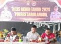 AKBP Budi Prasetya Pimpin Rilis Akhir Tahun 2024 Polres Sarolangun/ foto/ fdn