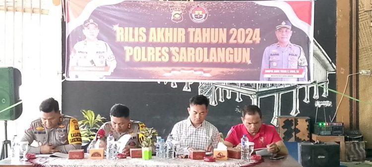 AKBP Budi Prasetya Pimpin Rilis Akhir Tahun 2024 Polres Sarolangun/ foto/ fdn