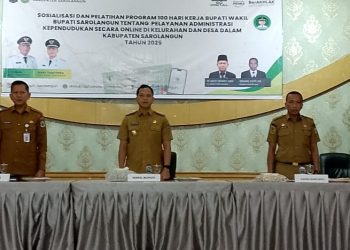 Dukung Program 100 Hari Kerja Bupati dan Wakil Bupati, Disdukcapil Sarolangun Gelar Sosialisasi dan Pelatihan/ foto/ fdn/ ampar