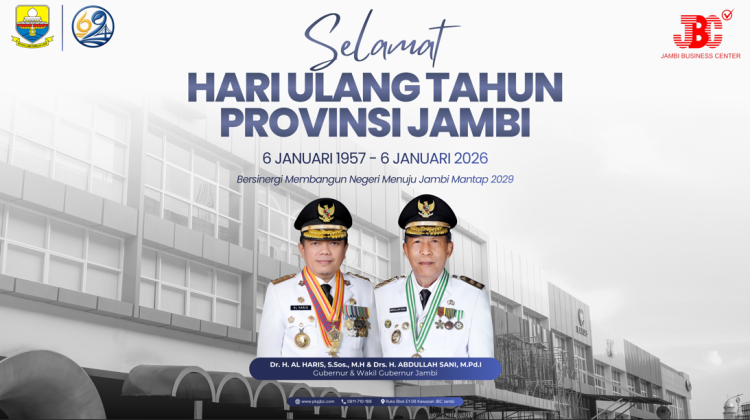 Management Jambi Business Center mengucapkan Selamat Hari Ulang Tahun Provinsi Jambi ke-69.