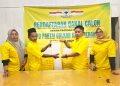 Ketua Tim Pemenangannya, Jaspari, ke Kantor DPD Golkar Kabupaten Merangin pada pukul 15.17 WIB