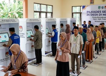 Ilustrasi Pilkades serentak di Merangin 2026 dengan sistem E-Voting/ Foto: Ampar