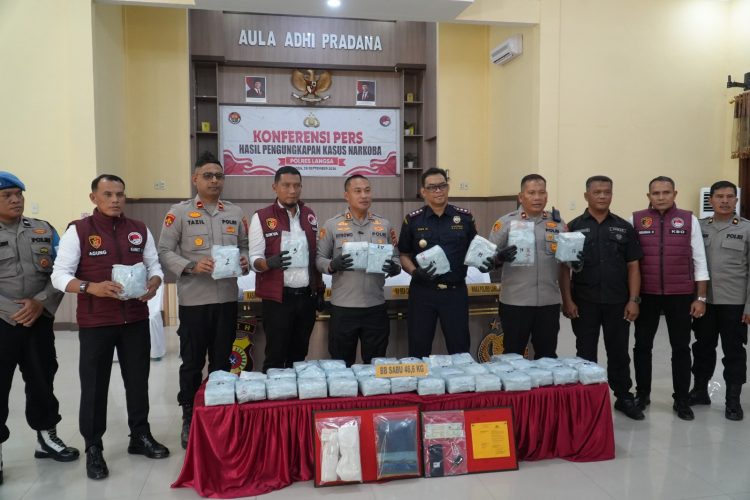 Sinergi Bea Cukai dan Polres Langsa Bongkar Peredaran 46,6 Kg Sabu Jaringan Lintas Negara