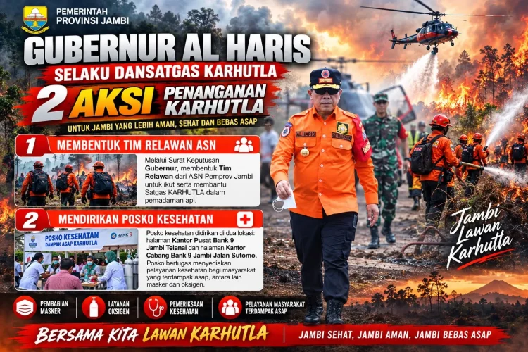 Gesit! Al Haris Bentuk Tim Relawan dari ASN Ikut Bantu Satgas Karhutla Padamkan Api